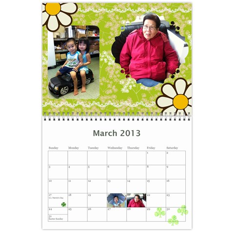 2013 Calendar By Stevie Mar 2013