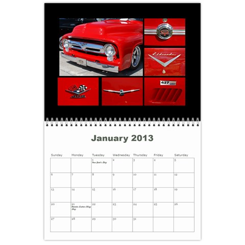 2013 Calendar By J  Richardson Jan 2013