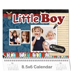 Little Boy , playing - Wall Calendar 8.5  x 6 