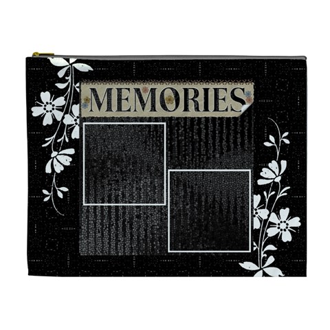 Memories Black Xl Cosmetic Bag By Lil Front