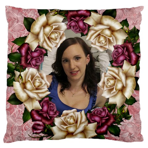 Roses And Lace 2 Large Cushion Case (2 Sided) By Deborah Back