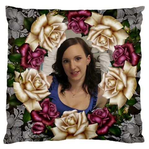 Roses And Lace Large Cushion Case (2 Sided) By Deborah Back