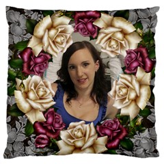 Roses and Lace Large Cushion Case - Large Cushion Case (One Side)