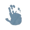 blue hand print