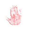 red hand print