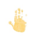 yellow hand print