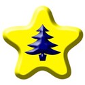 yellow star blue tree