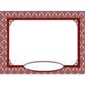Christmas Red Damask Frame 5x7 front