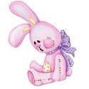 sitting bunny pink