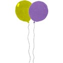two baloon yellow and purple