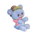 Blue Red ribbon teddy