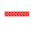 red wand white polka dotted ribbon