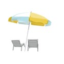 Beach chairs and unbrella