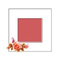 Pink floral square frame 1