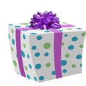 present blue dotted