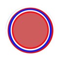red,white and blue circle frame