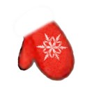 mitten red snowflake