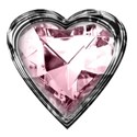pink heart in silver suround