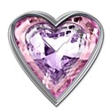 pinkpurple heart jewel in silver suround