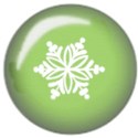 Christmas Green Snowflake button