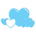 String Heart Blue Bevel