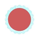 frame scallop round teal