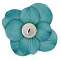flower teal button