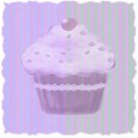 striped purple torn cupcake background