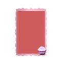 pink small frame lilac cupcake