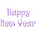 happy new year lilac word art