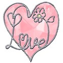 pink jewel heart word art