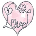 pink heart love wordart