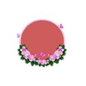 lilac pretty flower round circle frame