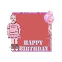 pink happy birthday frame