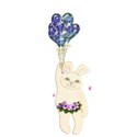bunny tartan balloon blue