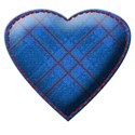 blue tartan stitched heart