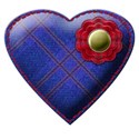 blue tartan stitched heart flower
