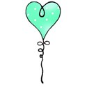 green heart balloon