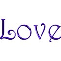 blue love word art