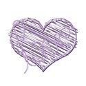 lilac metal scribble heart