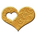 AC 3d I Heart You single frame bright gold emboss