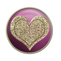 large gold heart button