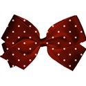 orange spotty bow