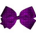 purple spotty bow