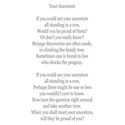 your ancestors poem