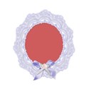 blue lace frame oval pink rose