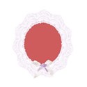 white lilac oval frame