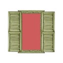 window shutter open green R30,8,40,87