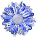blue knitted flower