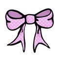 pink spotty hand drawn bow